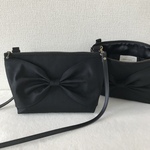 内側Black♡ 3wayブラック＆リボンショルダー 長財布が入る☆ ストラップ選択必須