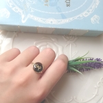 【SALE】vintage ribbon ring ヴィンテージ風リボンリング A (シースルーブラック・11号～の一般的なフリーサイズ)