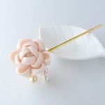 かんざしⅡ  正絹つまみ細工髪飾り  和 浴衣 パールとシルク一輪