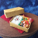 ミニチュア 竹かご 幕の内弁当
