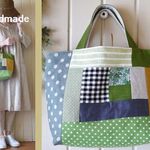 sale：：79☆彡色々リネンパッチトートバッグ縦25cm×横40cm×マチ12cm