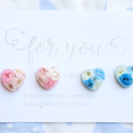 mini flower heart♡　ピアス/樹脂ノンホールピアス（イヤリング）