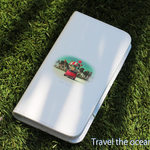 iPhoneケース iPhoneXS / iPhoneX / iPhone8 / iPhone7 手帳型 海岸 と MINIcooper Travel the ocean iPhone手帳型ケース 