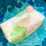 【25%offセール♡送料無料♡】BOXティッシュケース♡ハワイアンキルト♡モンステラ&プルメリア