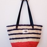 再販　popなカラーの麻ひもbag