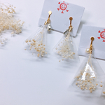 【送料無料】かすみ草花束イヤリング