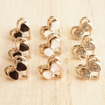 リボンハートシャンクボタン 9個 13mm 3色set