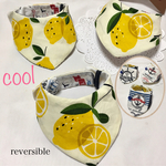 cool❗️リバーシブル ワンちゃん クールバンダナ！ レモン柄×マリン柄 2WAY (小型犬用) 