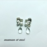 ビジュー×パール♡ドロップガラスビーズピアス(イヤリング)