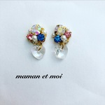 ビジュー×ハートビーズピアス(イヤリング)≪mermaid≫