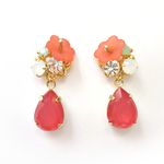 夏色ビジューのピアス/イヤリング✿ハイビスカス