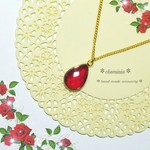 ＊灼熱deep red drop＊ネックレス＊