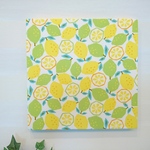 洋ナシとレモンのファブリックパネル  30cm×30cm 