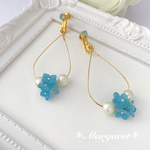 スカイブルー＊紫陽花イヤリング