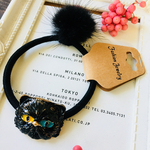 ラスト1個　『猫のふわふわしっぽゴム』　otonaねこ　黒猫