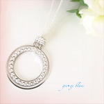 《再々再販》【オリジナル】【グルーデコ 】【スワロフスキー】ダブルサークルネックレス（ロンデル付き）     