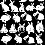 レジン封入.RA.004うさぎ 白　ハガキサイズ
