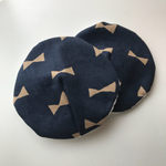 母乳パッド(ガーゼ) 北欧リボン柄ネイビー×ベージュ