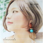 No.B396  ターコイズ×ウッド ❁⃘アンティークピアス / イヤリング
