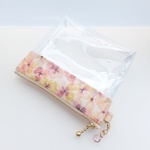 スケルトンポーチ　LIBERTY　リバティ　Katie Ann　ケイティ・アン 　J14C(フレンチカラー系)　ビニコのクリアマチ付ポーチ