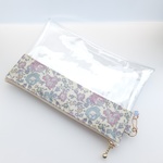 スケルトンポーチ　LIBERTY　リバティ　Felicite　フェリシテ　ラベンダー　ビニコのクリアポーチ