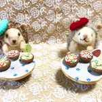 羊毛フェルト ハリネズミさんのケーキバイキング