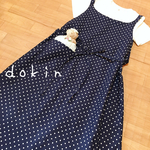 ゆったり可愛いリボン結びのジャンパースカート