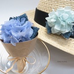 [2way・花束コサージュ]アジサイ＆デニム・カラー2種/プリザーブドフラワー(SET GIFT対応商品)