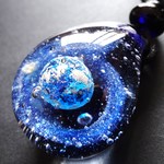 《地球》　ガラス　とんぼ玉　ペンダント　宇宙　銀河