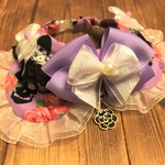 犬・猫　28～30　cocoちゃんリボンチョーカー　ラベンダー・ゴスロリ・ラブリー・姫