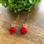 ㌧♡レッドダイヤオルゴナイトピアス✩°。⋆⸜(*˙꒳˙*  )⸝