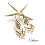 ネイティブ  ピアス/イヤリング【Khaki×Beige】