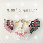 《新作》刺繍オーガンジーとパールのピアス