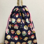体操着入れやお着替え袋などに便利な持ち手つき巾着