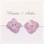 藤色 あじさい ピアス（イヤリング）