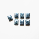 ドイツ製 1980s セラミックのカボション 長方形 ブルー 16×12mm (4個)	