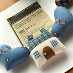 ハウス&ハートのガーランド＊blue check