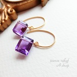 大粒  宝石アメジストピアス