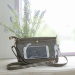 【再販】長財布も入るスマホポシェット/11号帆布　col.アーミー
