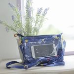 【new】長財布も入るスマホポシェット/ペイントデニム風