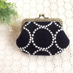【ナ様ご専用】＊　mina perhonen tambourine がま口 ネイビー&グレー＊