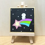 ミニ色紙＊流れ星とくまさん