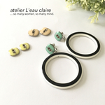 レトロボタン×モダンフープ ピアス/イヤリング