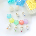 5カラー ミルキーカボションの2wayピアス/イヤリング
