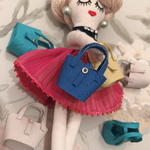 【ピコタン風 ミニチュア革バッグ】ブルー