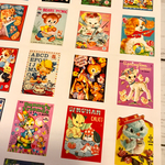 小物作りやアップリケに♡レトロ絵本のアイロン転写シール 淡色用