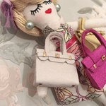 【金具付きミニチュア革バッグ】ホワイト