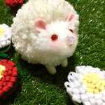 【琉璃様ご予約】アルビノハリネズミ☆ぬいぐるみ定番タイプ(白×イエローコットンレース)
