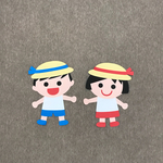 保育 7月 8月 壁面製作 夏の男の子  女の子