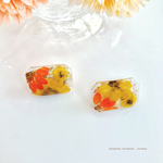 黄色とオレンジ色の、ボタニカル🌼イヤリング
